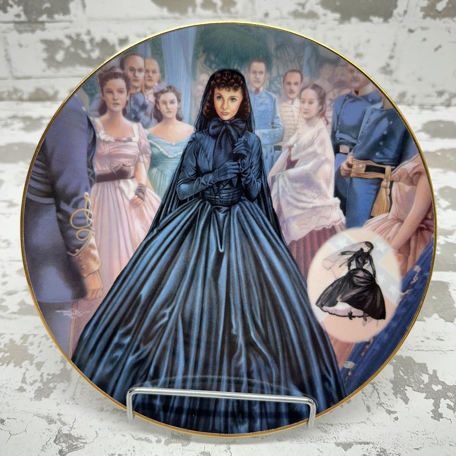 Vintage Bradford Exchange Widow's Weeds Collector Plate Gone With The Wind Coa
